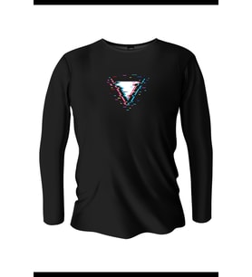 Squid Game Baskılı Uzun Kollu Bisiklet Yaka Erkek Siyah T-Shirt