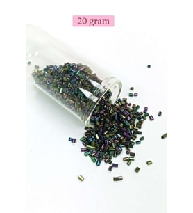 Kesme Cam Boncuk 2mm - 20 Gram - Parlak Alacalı -BNC304