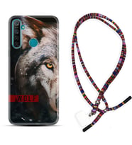 Realme 5i 5 Pro 6i 7 Pro 8 Kılıf Boyun Asklı Rasta Silikon Wolf Eyes 1758