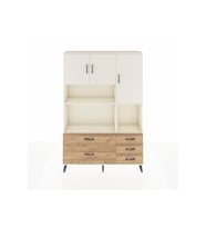 Arges Dolap 8 Raflı 5 Çekmeceli 3 Kapaklı 132x30x195 Aytaşı-Aytaşı/Çam