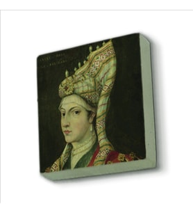 Hürrem Sultan (Portre çizim, Titian) Baskılı Doğaltaş  Magnet(KRT-095)Buzdolabı Süsü