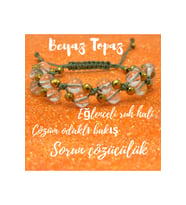 6mm Ipli Beyaz Topaz Ayarlanabilir Ölçü Doğal Taş Bileklik