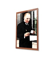 Atatürk Cam Tablo 4mm Dayanıklı Temperli Cam, Atatürk Glass Wall Art (Çok Renkli)