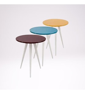 Zigon 17788 3Ayak Parlak 3Renk Model Sehpa Kayın RETRO Ayak MDF tabla EL Yapım (Çok Renkli)
