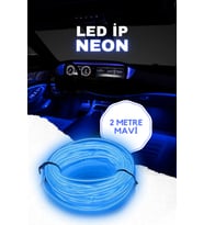Her Araca Uyumlu Universal İp Neon Led - Mavi Renk 2 Metre 12V