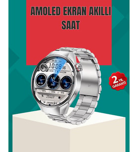 Metal Gövdeli AMOLED Akıllı Saat – Kan Oksijen, Nabız ve Arama Fonksiyonlu
