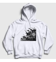 Presmono Unisex Beyaz Doom Him Kapüşonlu Sweatshirt 80470tt