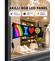 RGB LED Panel – USB Güç Girişli, GIF ve Yazı Gösterimli Akıllı Ekran