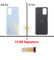 Infinix Note 8 Açık Mavi Uyumlu Arka Kapak + B7000 Yapıştırıcı Arka Cam Batarya Pil Kapağı