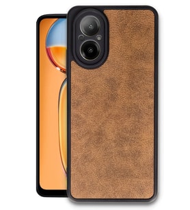 Newface Realme 12 Lite Kılıf Aras Deri Kapak - Taba