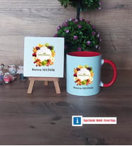 Diyetisyen Dekoratif Taş, Kupa Bardak Kırmızı Hediye (Model 1)