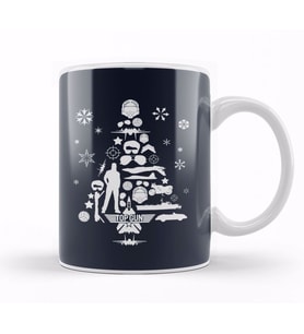 Top Gun Christmas Tree Silhouette Kupa Bardak Porselen