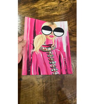 SARI SAÇLI PEMBE KIZ ARMA DİKİŞ APLİKE 23X19 CM