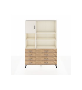 Arges Dolap 7 Raflı 8 Çekmeceli Tek Kapaklı  132x30x195 Aytaşı-Aytaşı/Çam
