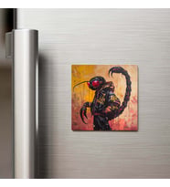 Scorpion - Akrep - Güneş Gözlüklü Style - Buzdolap Magneti - 9x9 Cm