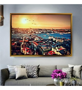 Altın Çerçeveli dekoratif tablo a1941 (Gold)