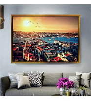 Altın Çerçeveli dekoratif tablo a1941 (Gold)