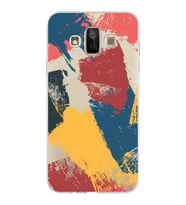Samsung Galaxy J7 Duo Kapak Brush Stroke Tasarımlı Şeffaf Silikon Kılıf