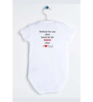 Bir Tek Babam Olsun Özel Tasarım Bebek Zıbın Pamuklu Çıtçıtlı Body