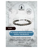 Gri Jasper 6mm Merdiven Kapama Doğal Taş Bileklik