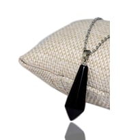 Sertifikalı Doğal Obsidyen Taşı Kolye (gümüş Aparatlı) (Çok Renkli)