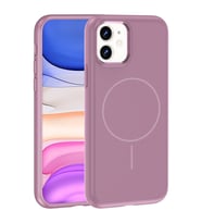 Apple iPhone 11 Uyumlu Kılıf M-Safe Şarj Özellikli Metal Kamera Çerçeveli Zore Edi Silikon Kapak (Mor)