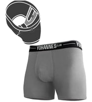 Yohannes Club, Erkek Özel Bölmeli Pamuklu Boxer, Renk Seçenekli, Tekli Paket (Gri)
