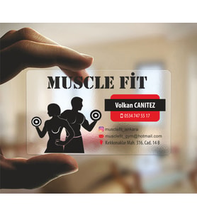 0.500 MİKRON ŞEFFAF BUZLU PVC KARTVİZİT - SPOR SALONU 2  - 500 ADET