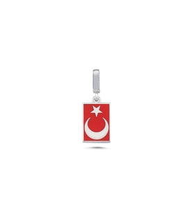 Türk Bayrağı Gümüş Kolye Ucu UC56