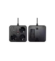 Akım Korumalı Anahtarlı Priz - 3x Priz - 2x Usb - 2x Type-c - 2 Mt Kablo Hızlı Şarj Özellikli Siyah