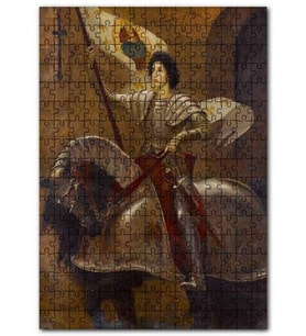 Cakapuzzle Zırhlı ve At Sırtında Joan of Arc Puzzle Yapboz MDF (Ahşap) (120 Parça)
