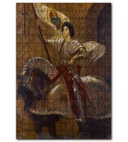 Cakapuzzle Zırhlı ve At Sırtında Joan of Arc Puzzle Yapboz MDF (Ahşap) (120 Parça)