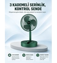 Taşınabilir Katlanabilir Mini Fan 3 Kademeli Şarj Edilebilir