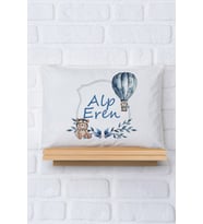 Pia Baby Premium %100 Pamuk İkili İsim Yazılı Erkek Bebek Yastık Kılıfı – 35x45 cm Organik Baskı 5005-13 (Ekru)