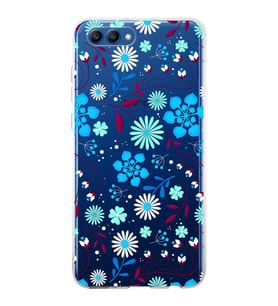 Huawei Honor View 20 Uyumlu Kapak Flowers Tasarımlı Şeffaf Silikon Kılıf
