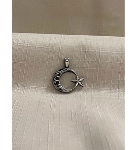GÖKTÜRKÇE TÜRK YAZILI 925 AYAR GÜMÜŞ ERKEK KOLYE UCU