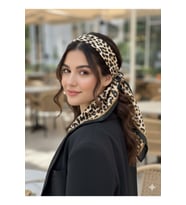 Desenli Fular Leopar Estacraft Şal Bandana 70x70cm