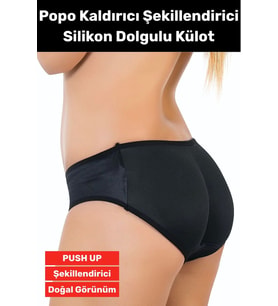 Özel Üretim Kaymaz İç Göstermez PUSH UP Popo Kaldırıcı Şekillendirici Destekleyici Dolgulu Korse (Siyah)