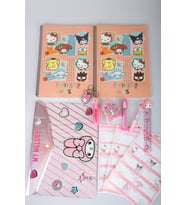 x Dekomus Lisanslı My Melody & Best Friends 15 Parça Kırtasiye Seti 2 Adet Defter,Çıtçıt Dosya