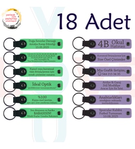 F Yeşili & M Menekşe, Türkçe Öğretmeninden Karne Sürprizi, 18’li Set, Kişisel Mesajlı Anahtarlık