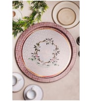 Limon Desenli Yuvarlak Metal Tepsi 37 cm