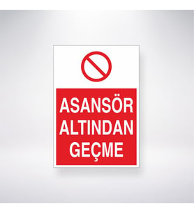Asansör Altından Geçme 21x35 Arkası Yapışkanlı Levha