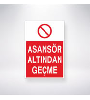 Asansör Altından Geçme 21x35 Arkası Yapışkanlı Levha