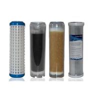 Daire Bina Sayaç Girişi 10" Inc 4 Aşama ( Yıkanabilir , Gac , Reçine , Blok ) Yedek Filtre Seti