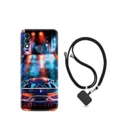Spark 8T Kılıf Silikon Boyun Askılı İpli Desenli Silikon Neon Cars 1724