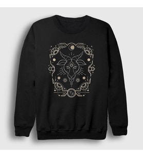 Presmono Unisex Siyah Capricorn Zodiac Hediye Oğlak Burcu Sweatshirt 526671tt