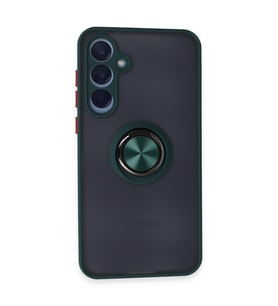 Galaxy A35 5G Kılıf Montreal Yüzüklü Silikon Kapak - Yeşil