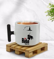 BK Gift Kişiye Özel Baba Godfather Tasarımlı Siyah T Kulplu Middle Kupa Bardak-16