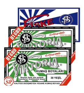 Viktoria Kumaş Boyası Yeşil 2Pk+Fiske Sabitleme 1Pk