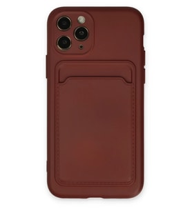 Mey İthalat® iPhone 11 Pro Kılıf Kelvin Kartvizitli Silikon - Bordo